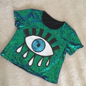 Evil Eye Sequin Festival Top NEVER WORN